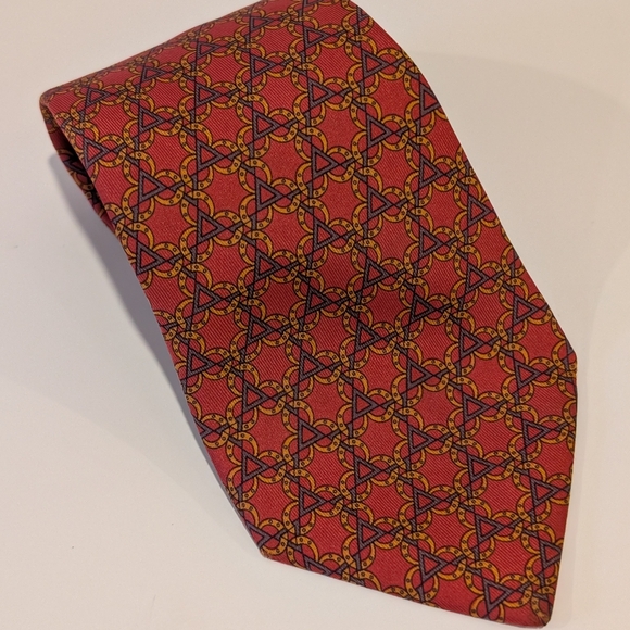 Hermes Orange Silk Tie 7515 IA - Picture 1 of 7